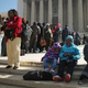 Demonstrators in support of the Voting Rights Act outside the Supreme Court in February (Chip Somodevilla/Getty Images)